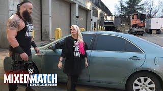 Braun Strowman teaches Alexa Bliss how to flip cars for WWE Mixed Match Challenge [upl. by Markland]