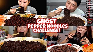 GHOST PEPPER NOODLES VS MUKBANGERS🌶️🔥🥵🍜 [upl. by Rodie]