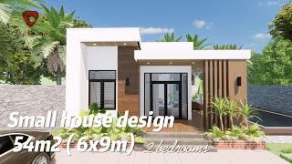 6x9 Meters Modern Small House Design  2 Bedrooms  Viqi design [upl. by Cresida]