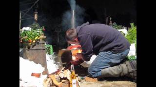 Homemade log burning stove pot belly stove [upl. by Stanway]