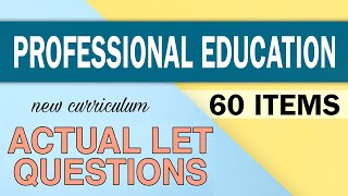 PROF ED  ACTUAL LET QUESTIONS [upl. by Anuahsat]