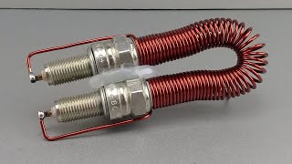 Get 220 Volt Electricity From Spark Plug Use Copper Wire And Magnet [upl. by Shanta]