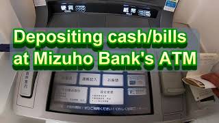 Depositing 530000 yen to Mizuho bank account ATMdeposit japan mizuho [upl. by Ellednek]