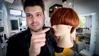 Asymmetrical Bob Haircut Tutorial  MATT BECK VLOG 45 [upl. by Tonneson]