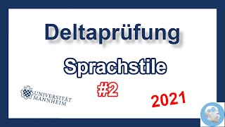 Deltaprüfung Mannheim 2021  Übungsaufgabe zu Sprachstilen mit Lösungen und Tipps  Einstellungstest [upl. by Niarda]