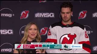 Erika Wachter Interviews NJDevils Kevin Bahl 22724 [upl. by Nonarb]