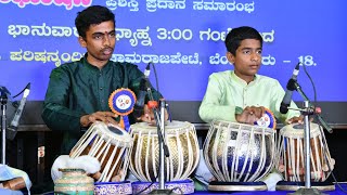 Tabla solo performed by  Poshith BS  Bhuvan R On Sri Guru Kumara PANCHAKSHARESHWARA SANGEETOSAVA [upl. by Ayahc367]