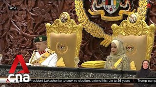 Malaysias king warns against politicking urges lawmakers to respect unity govt [upl. by Llednar461]