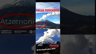 Actividad del Popocatépetl este 29 de Septiembre 2024 observado por diferentes camarasshorts [upl. by Derina]