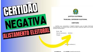 COMO TIRAR A CERTIDÃO NEGATIVA DE ALISTAMENTO ELEITORAL [upl. by Yrokcaz]