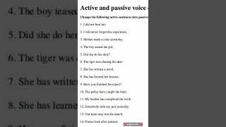 Active to passive voice englishgrammar english englishspeaking nevernevergiveup [upl. by Heiskell]