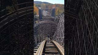 TWISTY Wooden Roller Coaster in PENNSYLVANIA 😵‍💫 fyp rollercoaster [upl. by Ailee]