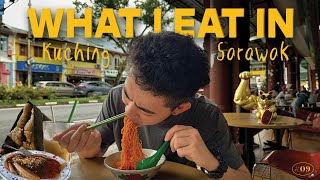 What I Eat in Kuching Kolo Mee Kway Chap amp the Best Ethnic Restaurant in Sarawak [upl. by Ylehsa]