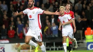 HIGHLIGHTS MK Dons 40 Manchester United [upl. by Nyrhtak]