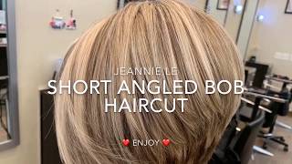 Short Angled Bob Haircut [upl. by Hackney]