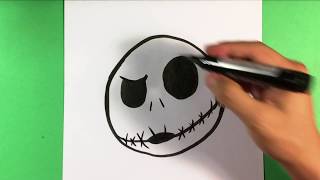 How to Draw Jack Skellington from nightmare before Xmas  Halloween  Easy Pictures to Draw [upl. by Aisatan]