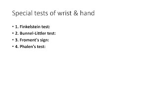 Special tests of wrist amp handWRIST AND HAND [upl. by Cordier]