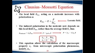 Clausius–Mossotti Equation Lecture 5 [upl. by Stichter317]