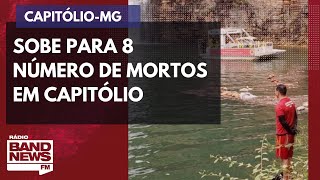 Sobe para 8 número de mortos em tragédia de Capitólio MG [upl. by Airrotal120]