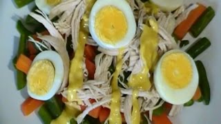 Ensalada de pollo con aderezo de yema RecetasdeLuzMa [upl. by Atikram]