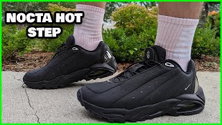 NIKE X NOCTA HOT STEP AIR TERRA TRIPLE BLACK  REVIEW  ONFEET W SIZING [upl. by Eeraj]