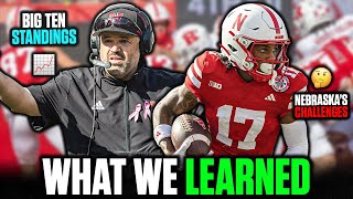 4 THINGS WE LEARNED ABOUT NEBRASKA AFTER RUTGERS THE BIG TEN STANDINGS amp TOP 25 RANKINGS [upl. by Ailen466]