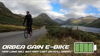 Orbea Gain D30  how long will the battery last on full assist cycling lakedistrict orbea [upl. by Kinson]