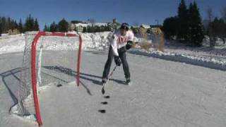 How to Backhand Topshelf Hockey backhand shot [upl. by Ade404]