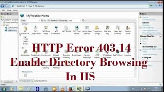 Enable Directory Browsing In IIS HTTP Error 40314The Web server is configured to not list [upl. by Enilegnave]