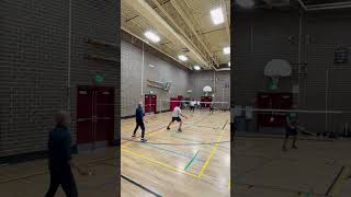 Two cross nets to win the rally crossnet badmintondoubles smash bwf trickshots [upl. by Reichert]