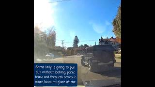 Lady Pulls Out Panic Brakes to Almost Get Hit amp Goes Across 2 More Lanes  Idiots Caught on Dashcam [upl. by Fagaly]