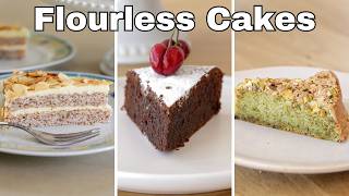 3 Easy Flourless Cakes Recipes  GlutenFree Cakes [upl. by Ennovahs]