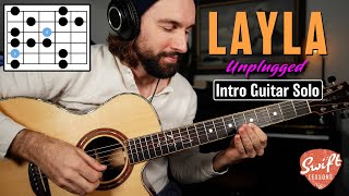 Eric Clapton quotLaylaquot Unplugged  Intro Solo Guitar Lesson [upl. by Ruel]