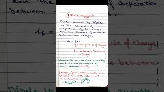 dipole moment class 11dipole moment in chemistryshorts youtubeshorts [upl. by Beaston758]