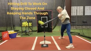 Hitting Drill To Work On Staying Closed and Keeping Hands Through The Zone [upl. by Natiha]