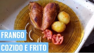 Como Fazer Frango Cozido e Frito [upl. by Attirehs964]