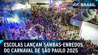 Lançamento dos sambasenredos do carnaval de São Paulo acontece neste sábado  SBT Brasil 301124 [upl. by Anircam283]