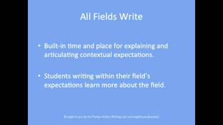 Purdue OWL An Introduction to Writing Across the Curriculum [upl. by Centonze]