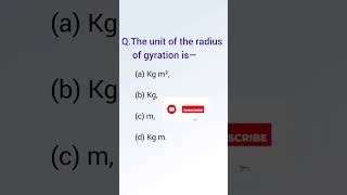 The unit of the radius of gyration is shorts ytshorts rotationalmotion physics class11 [upl. by Heddie]