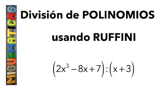 División de polinomios en álgebra Regla de Ruffini 2 [upl. by Sitelc]