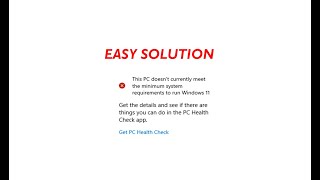 This PC Doesn’t Currently Meet Windows 11 System Requirements Easy Solution [upl. by Giddings]