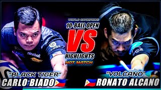 BATTLE OF WORLD POOL CHAMPIONS CARLO BIADO VS RONATO ALCANO  10BALL OPEN  PINOY COMMENTARY [upl. by Ressay]