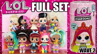 LOL Surprise Hairgoals Wave 2 FULL SET  LOL Series 5 Complete Collection Hair Goals [upl. by Sykleb]