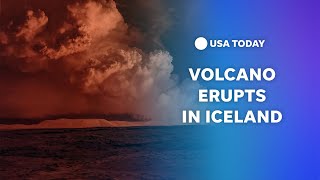 Watch Iceland volcano erupts on Reykjanes Peninsula [upl. by Nwahsak]