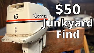 50 Junkyard Outboard  Will it run  How To Fix a 15hp Outboard [upl. by Lasyrc994]