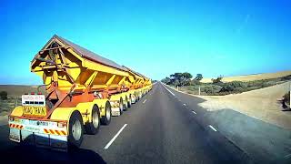 Overtaking a Road Train while Driving With Miss Daisy Around Oz [upl. by Saimon]