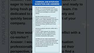 4 Most Common Job Interview Questions and Answers [upl. by Metsky]