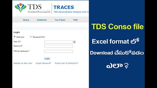 TDS Conso file converter utility download in excel format Telugu [upl. by Ednew]