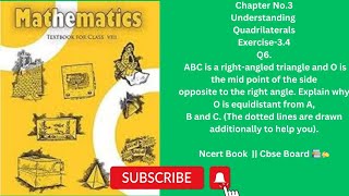 Q6  Ex 34 Chapter 3 Understanding Quadrilateral Cbse Board  Ncert Book Class 8 Maths stdya3a [upl. by Sanjay]