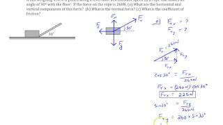 Chapter 4 Example 7 Box pulled on level surface at an angle [upl. by Wolpert291]